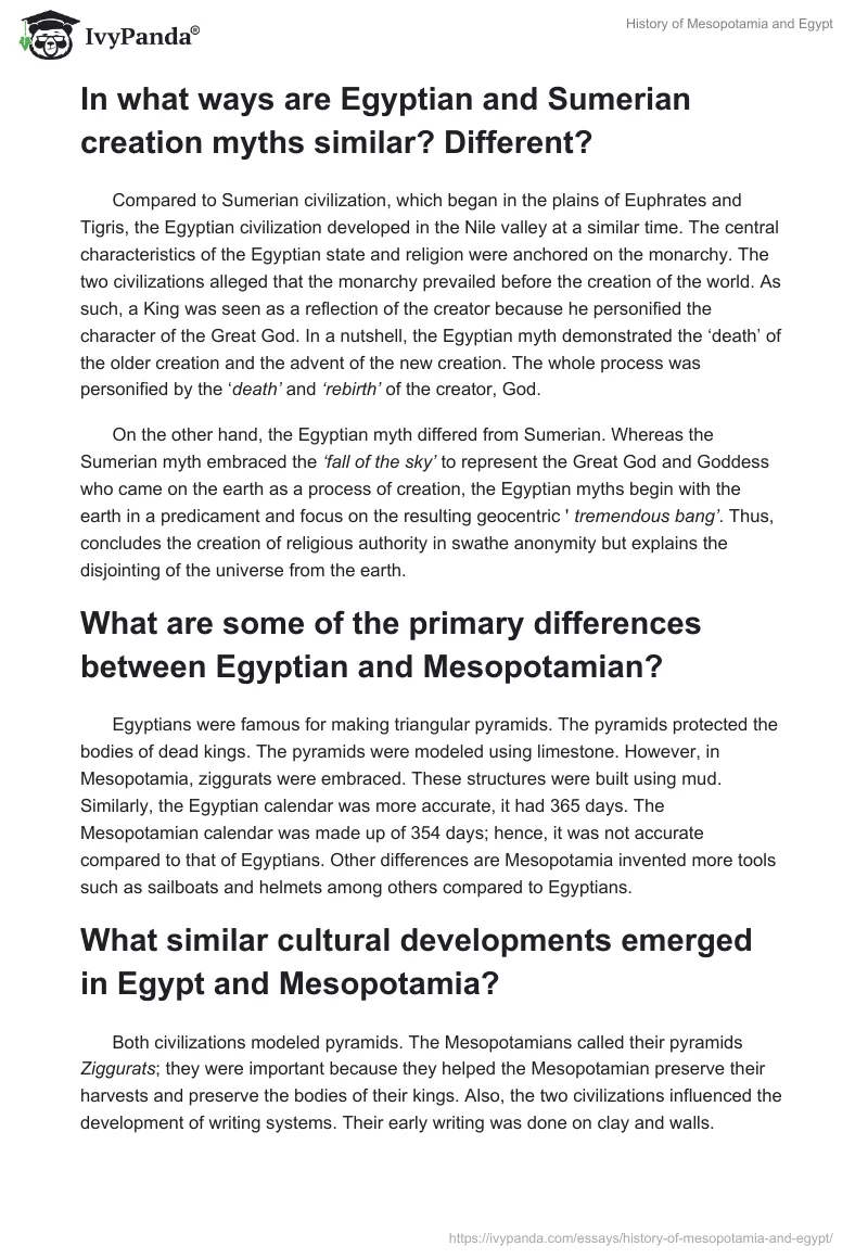 History of Mesopotamia and Egypt. Page 2