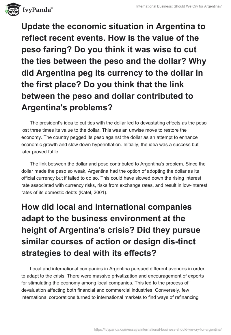 International Business: Should We Cry for Argentina?. Page 2
