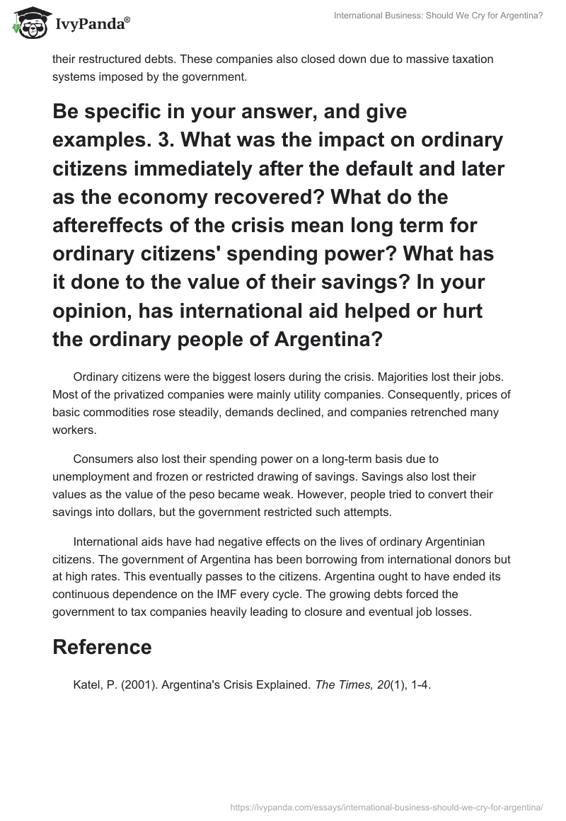 International Business: Should We Cry for Argentina?. Page 3