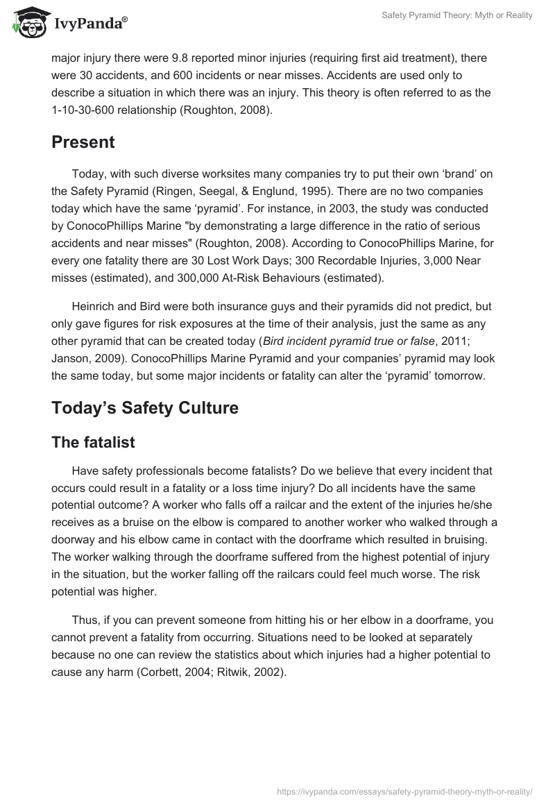 Safety Pyramid Theory: Myth or Reality. Page 4