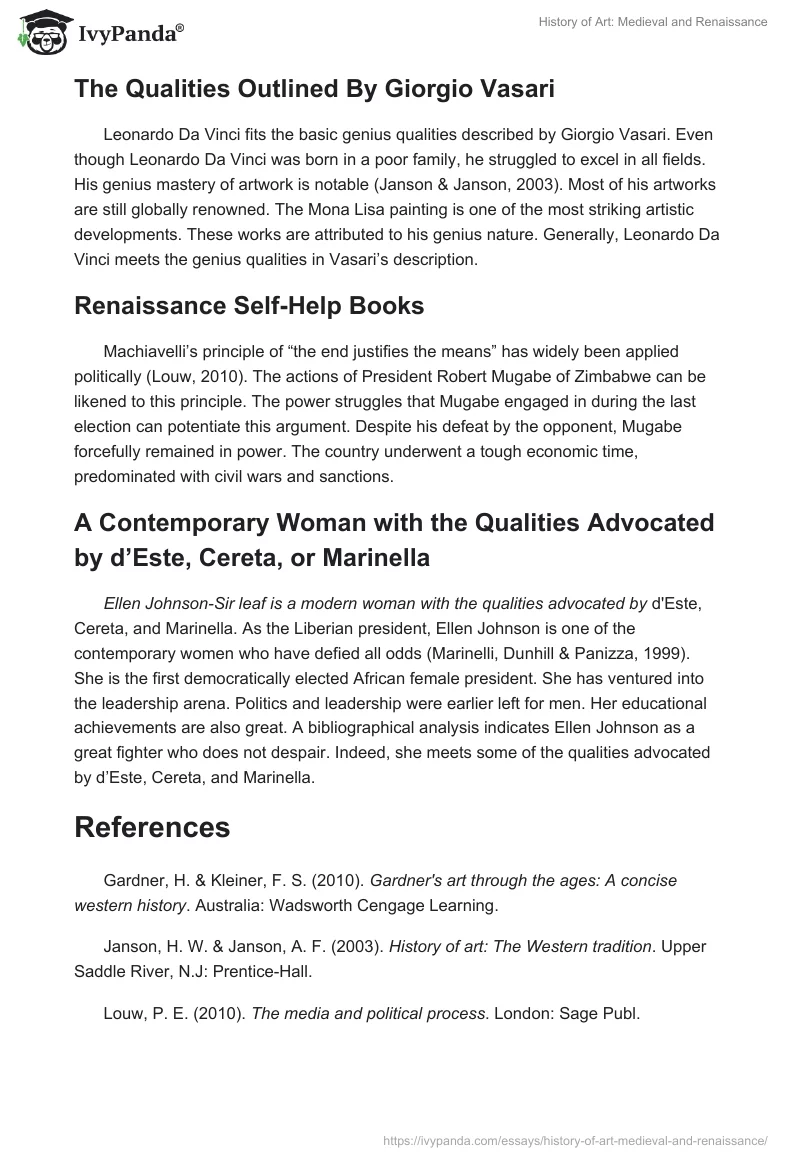 History of Art: Medieval and Renaissance. Page 3