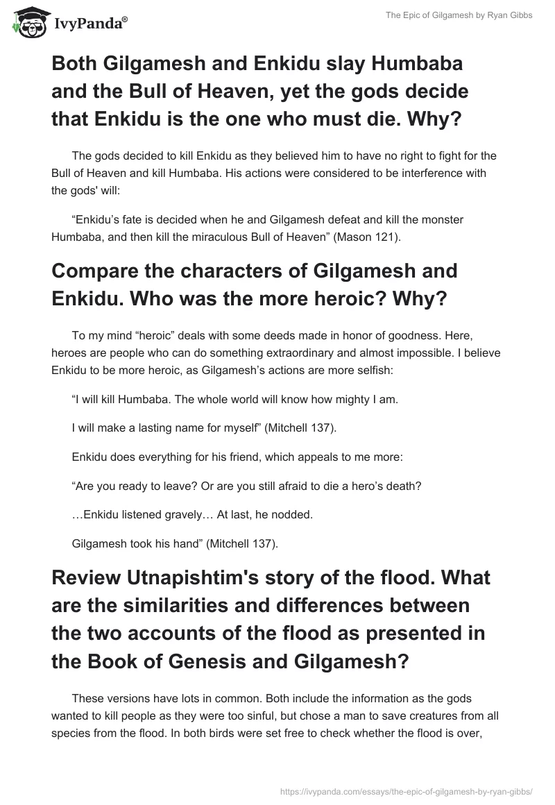 "The Epic of Gilgamesh" by Ryan Gibbs. Page 2