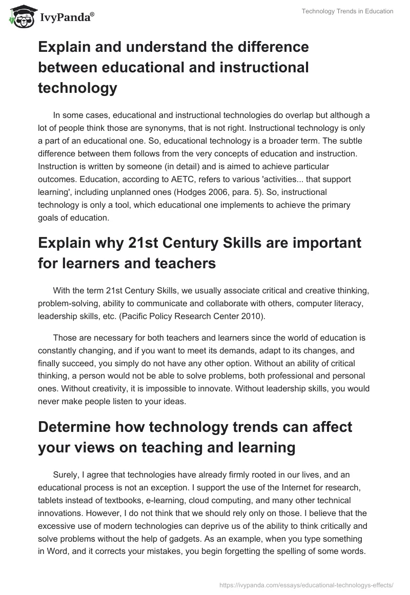Technology Trends in Education. Page 2