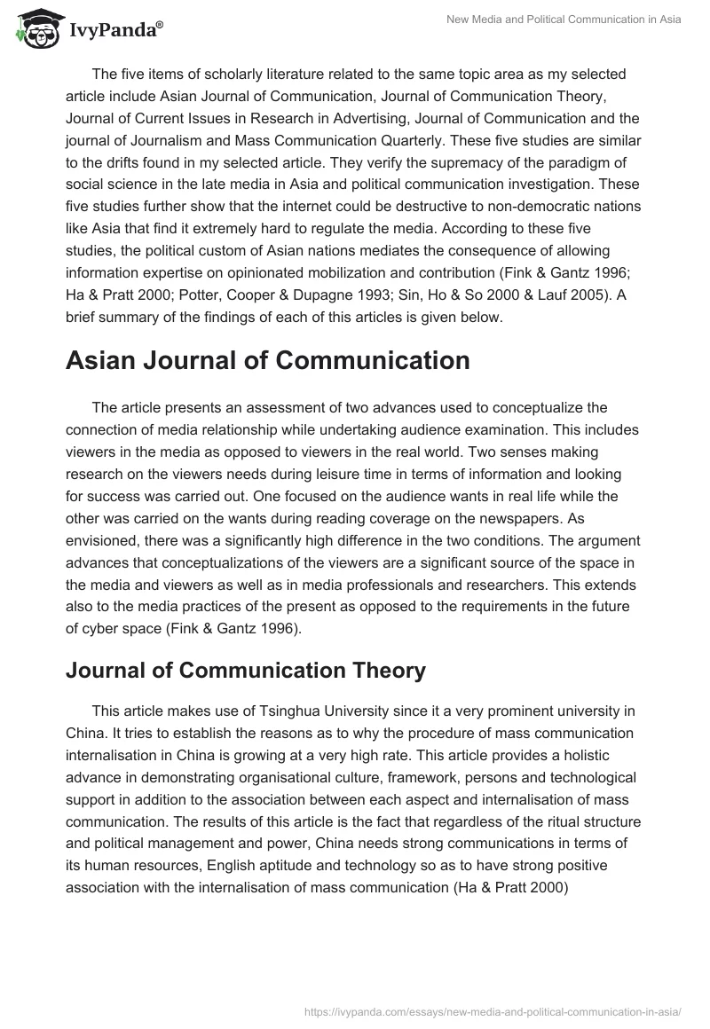 New Media and Political Communication in Asia. Page 5
