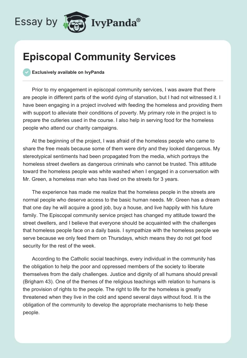 Episcopal Community Services. Page 1