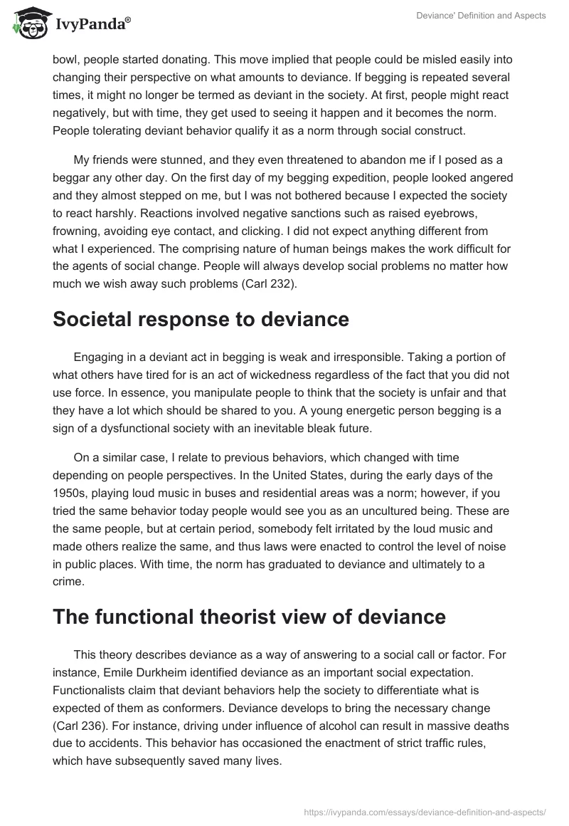 Deviance' Definition and Aspects. Page 3