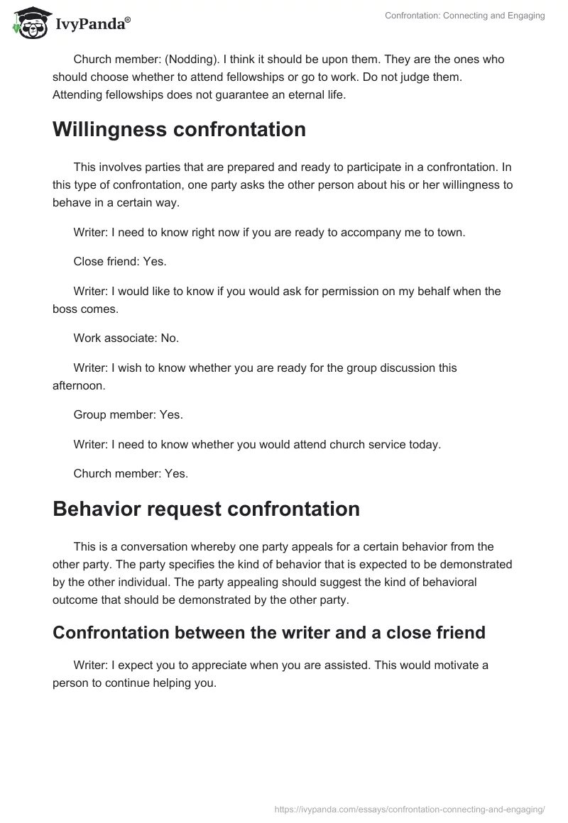 Confrontation: Connecting and Engaging. Page 3