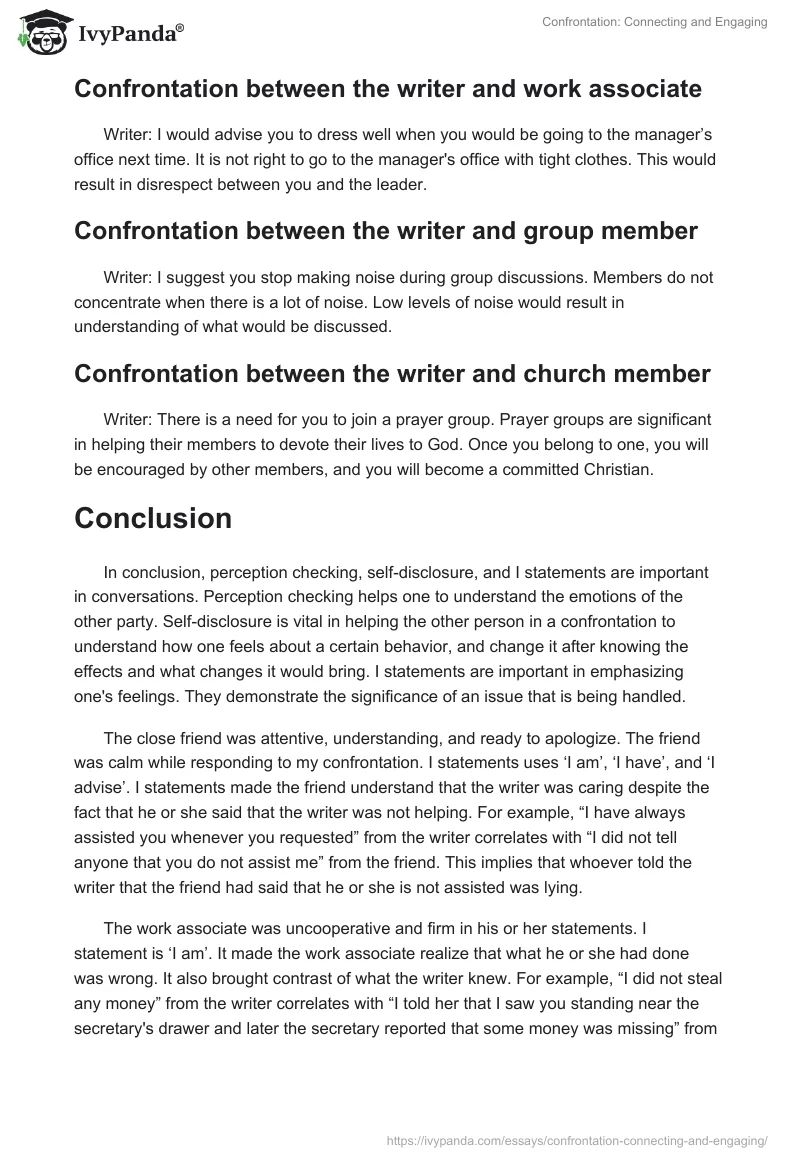 Confrontation: Connecting and Engaging. Page 4