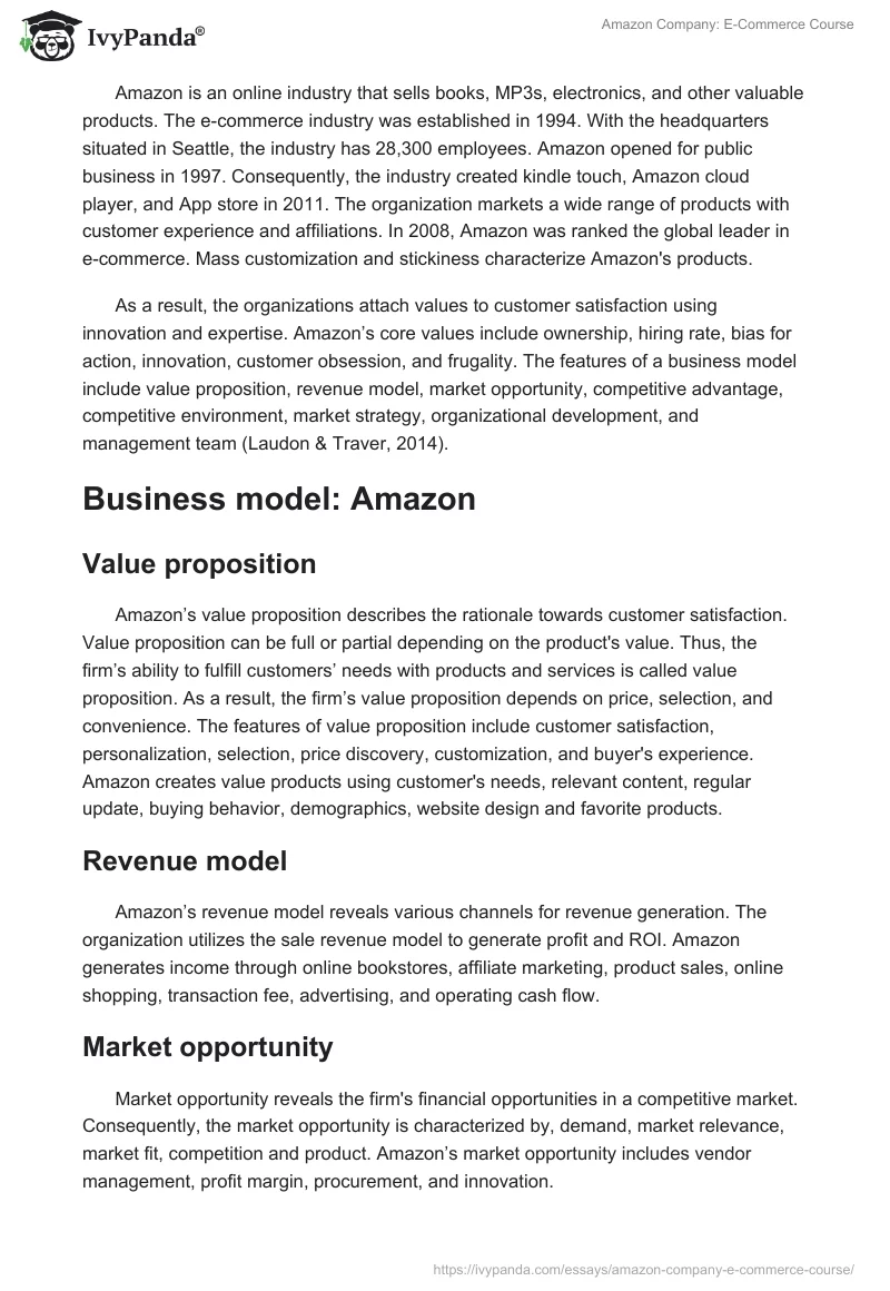 Amazon Company: E-Commerce Course. Page 2
