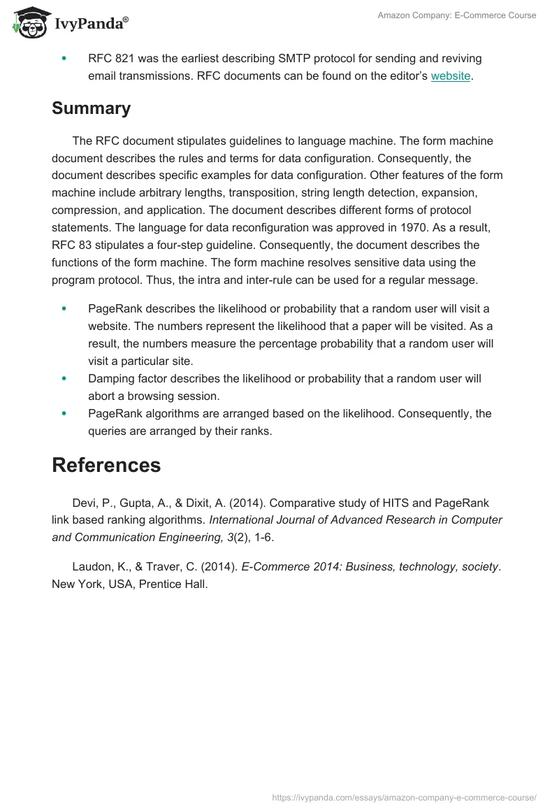 Amazon Company: E-Commerce Course. Page 4