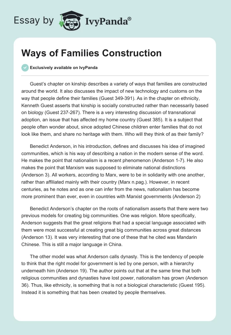 Ways of Families Construction. Page 1
