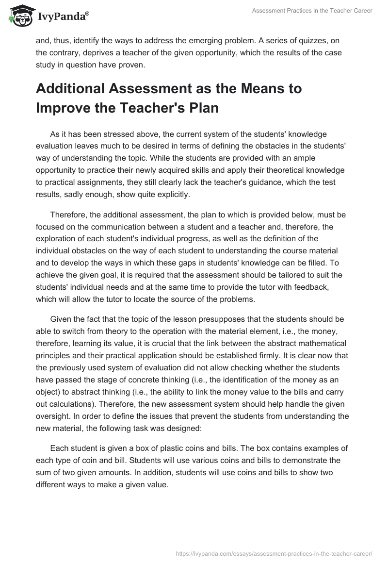 Assessment Practices in the Teacher Career. Page 3