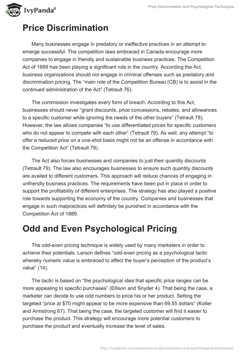 Price Discrimination and Psychological Techniques. Page 2