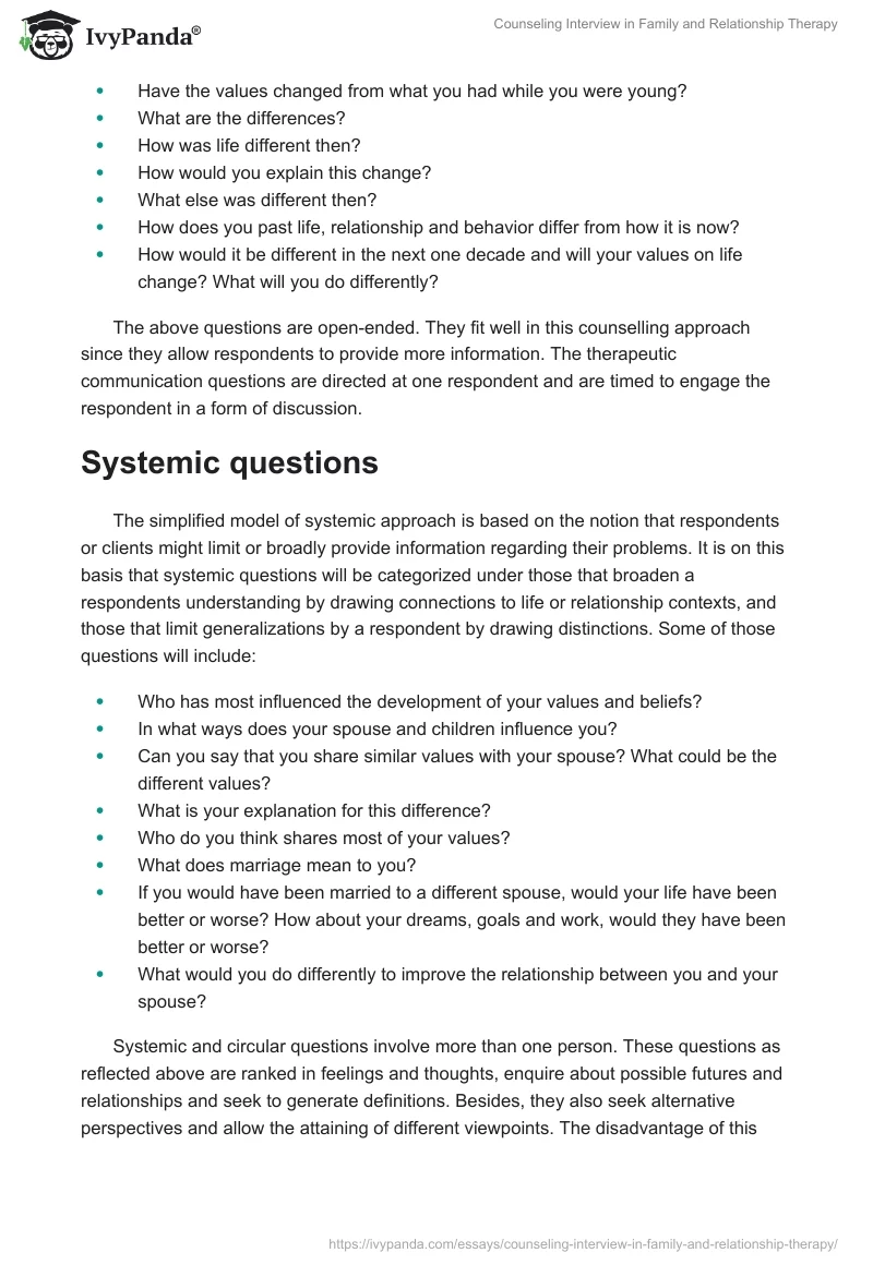 Counseling Interview in Family and Relationship Therapy. Page 2