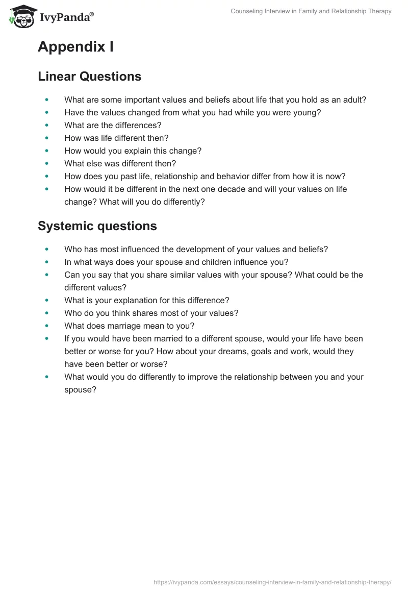 Counseling Interview in Family and Relationship Therapy. Page 5