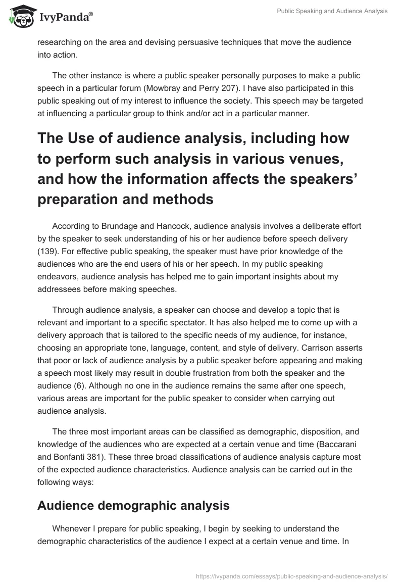 Public Speaking and Audience Analysis. Page 2