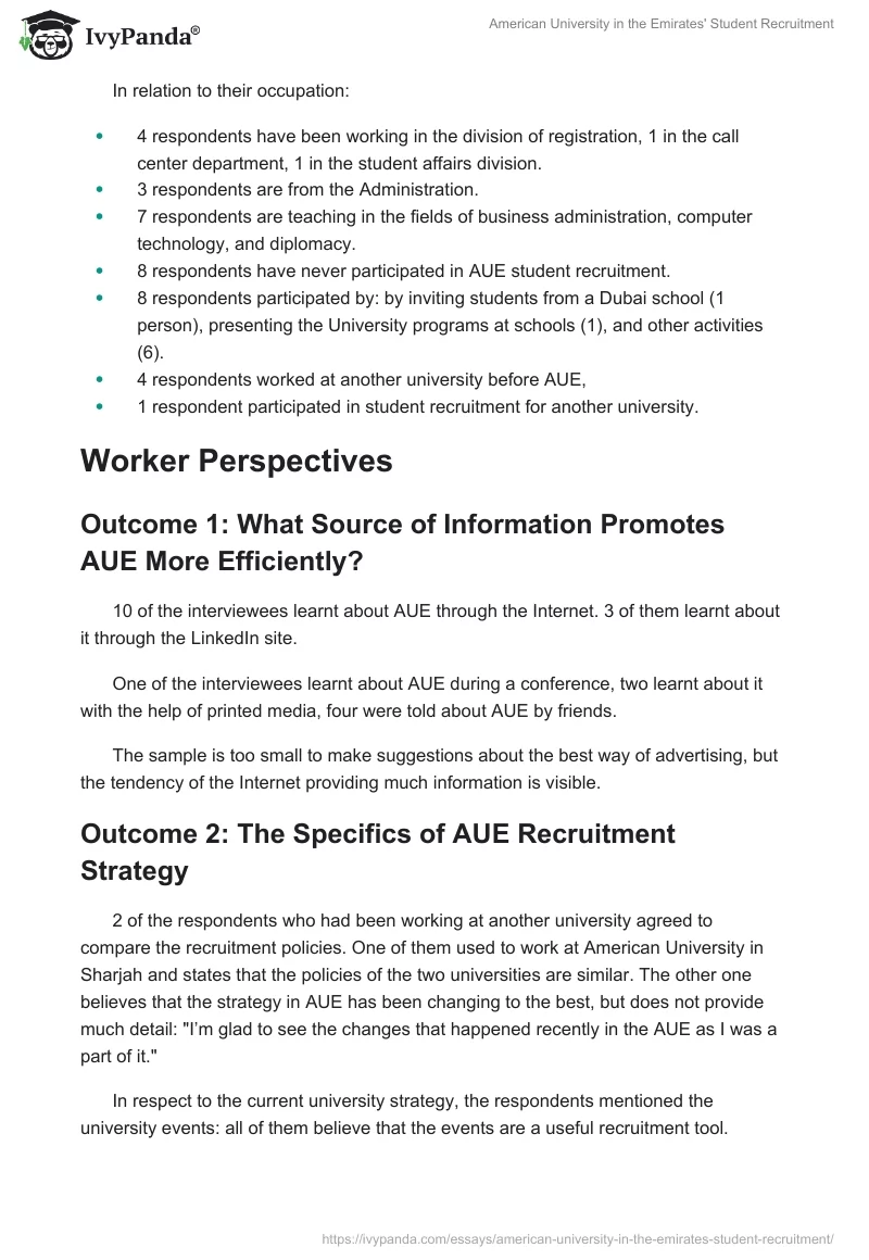 American University in the Emirates' Student Recruitment. Page 2