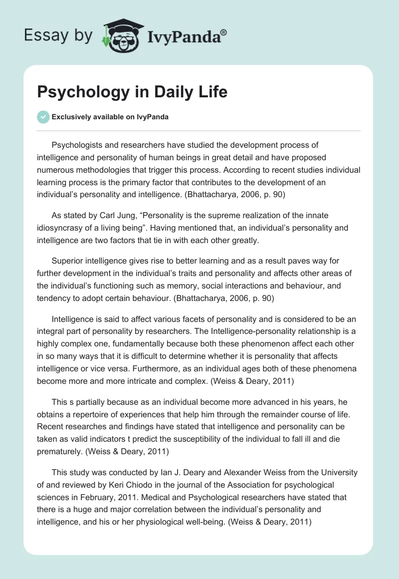 Psychology in Daily Life. Page 1