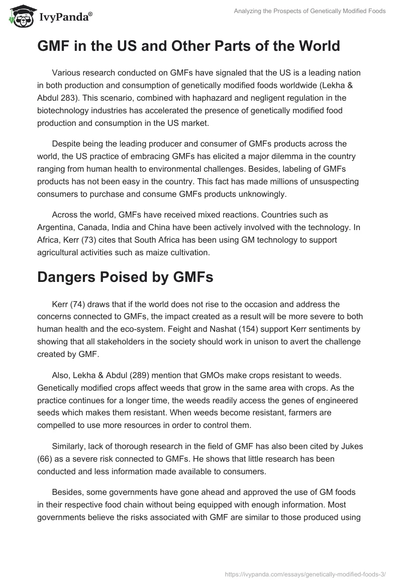 Analyzing the Prospects of Genetically Modified Foods. Page 2