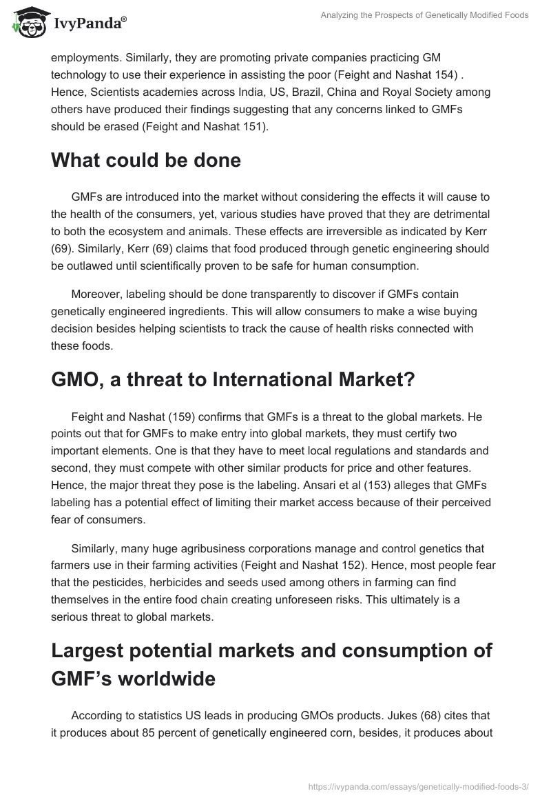 Analyzing the Prospects of Genetically Modified Foods. Page 5