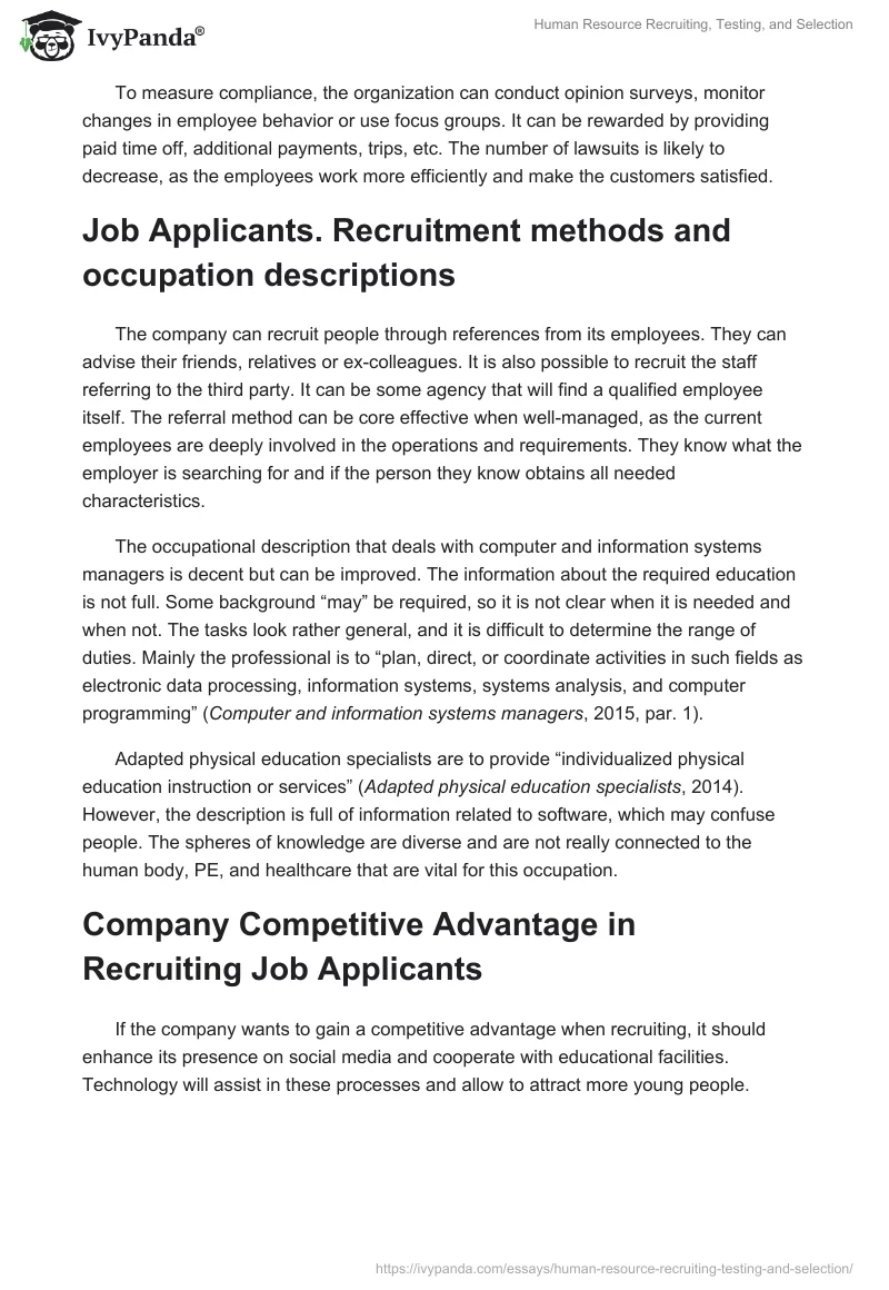 Human Resource Recruiting, Testing, and Selection. Page 2