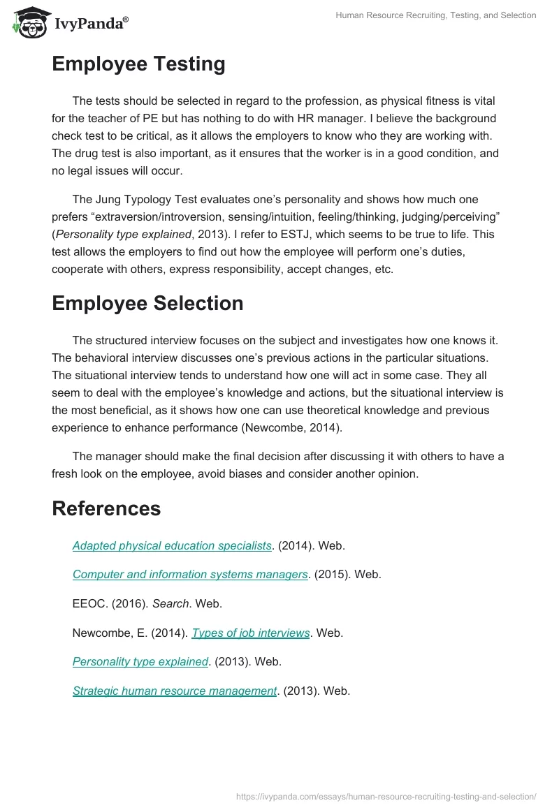 Human Resource Recruiting, Testing, and Selection. Page 3