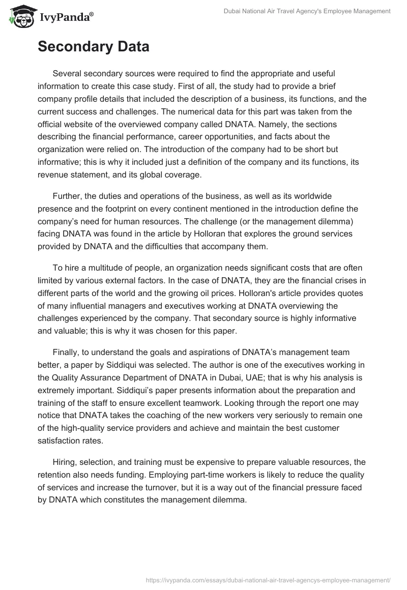 Dubai National Air Travel Agency's Employee Management. Page 2