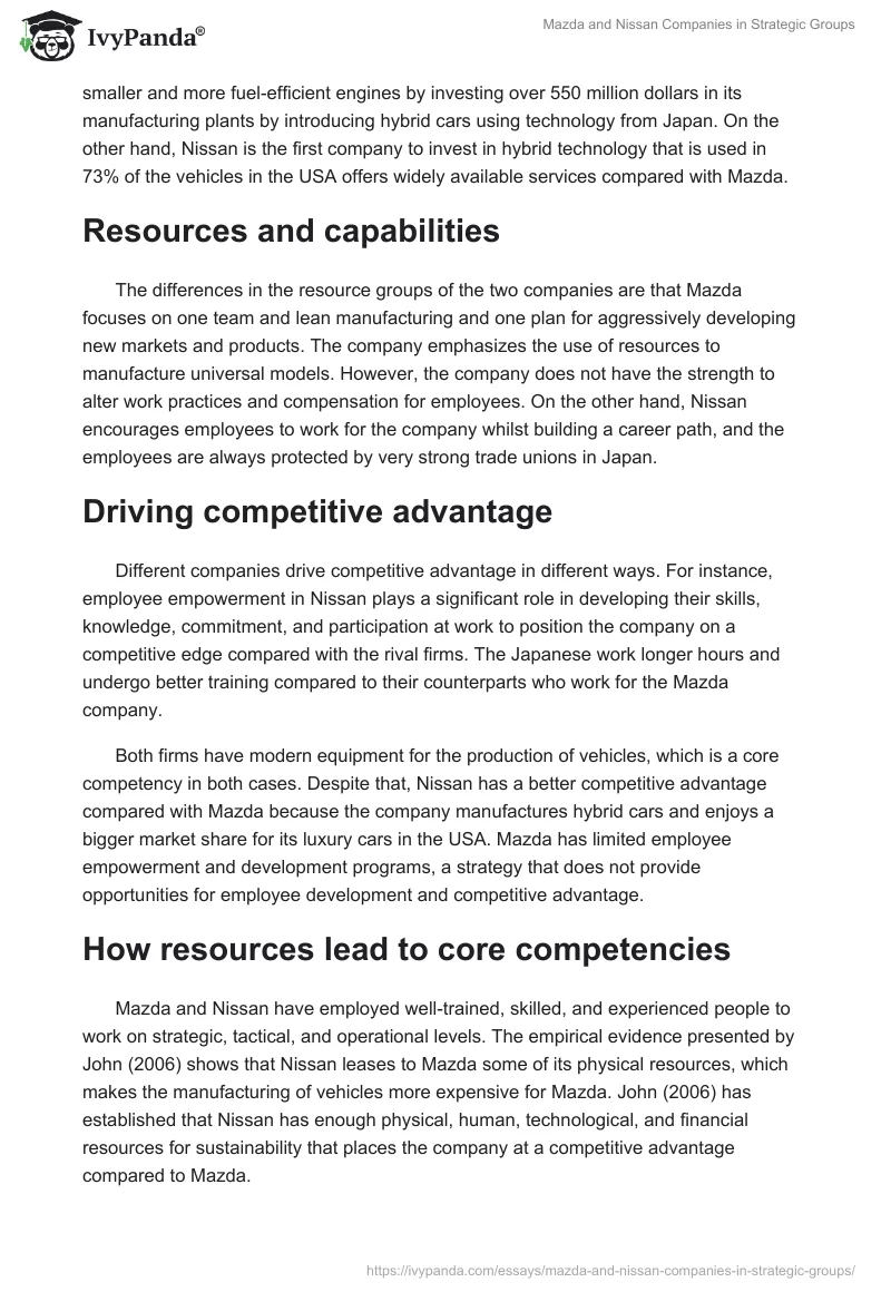 Mazda and Nissan Companies in Strategic Groups. Page 2