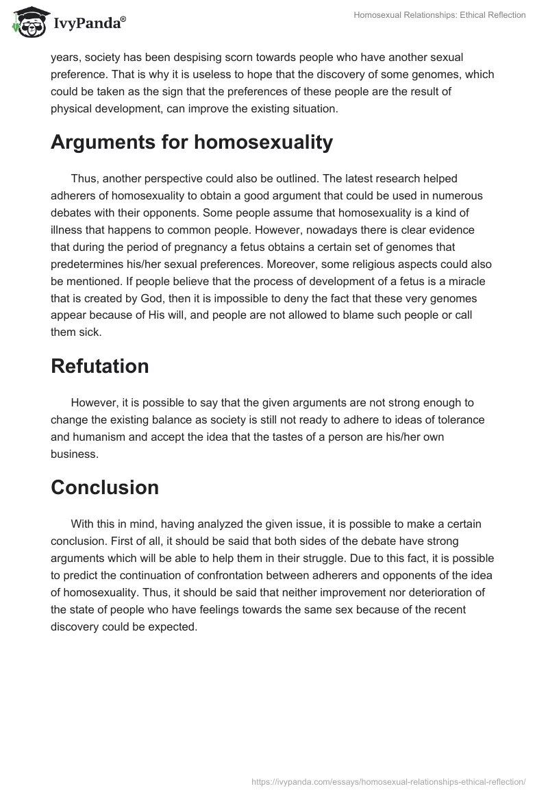 Homosexual Relationships: Ethical Reflection. Page 2