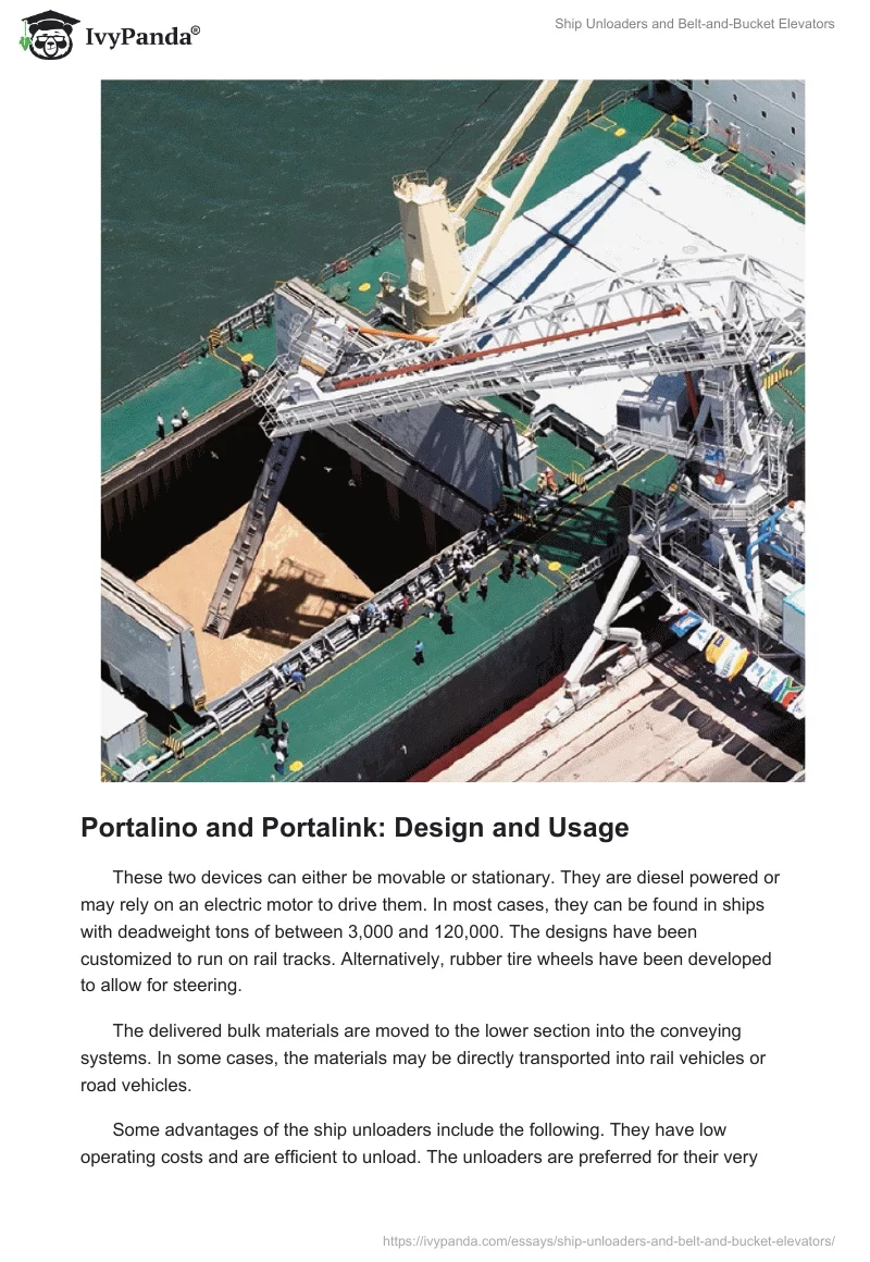 Ship Unloaders and Belt-and-Bucket Elevators. Page 2