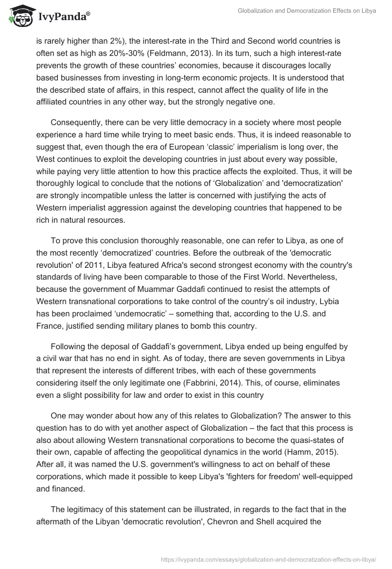 Globalization and Democratization Effects on Libya. Page 3