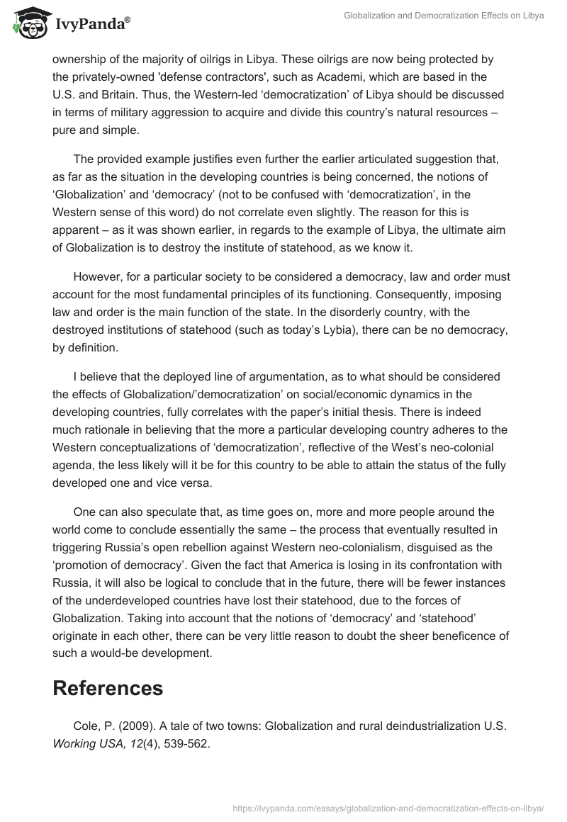 Globalization and Democratization Effects on Libya. Page 4