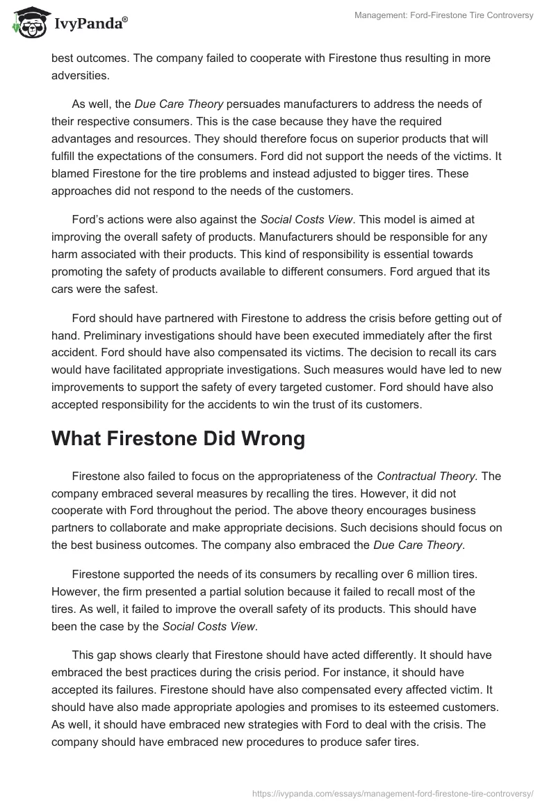 Management: Ford-Firestone Tire Controversy. Page 2