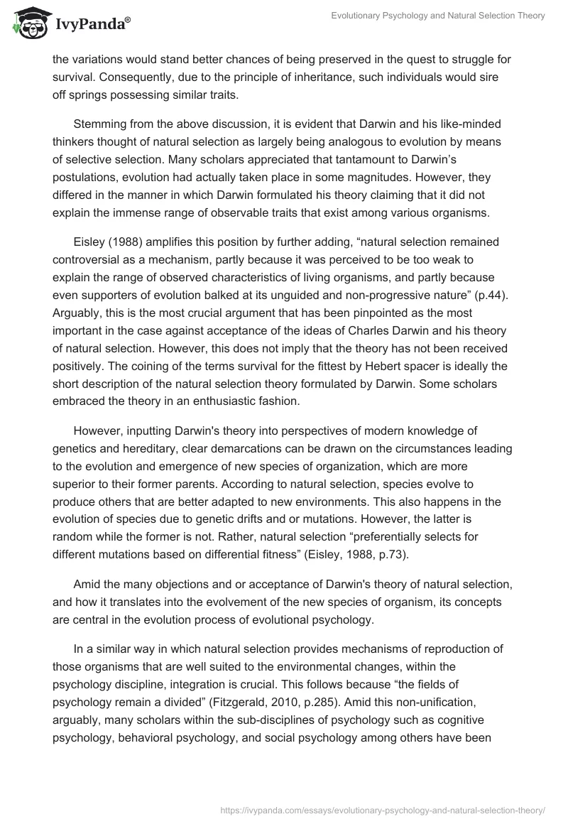 Evolutionary Psychology and Natural Selection Theory. Page 4