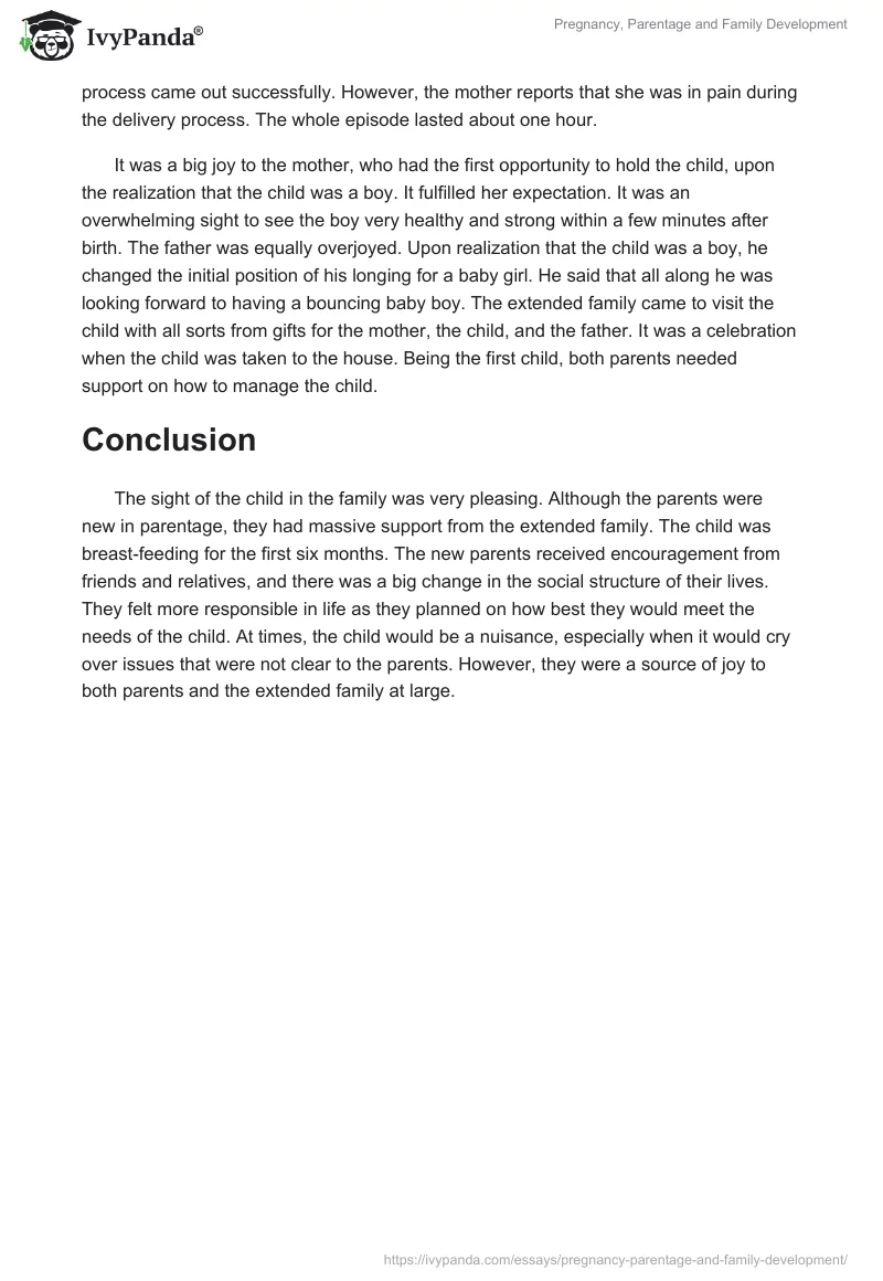 Pregnancy, Parentage and Family Development. Page 3