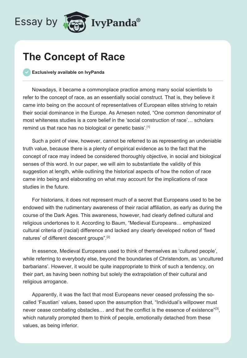 The Concept of Race. Page 1