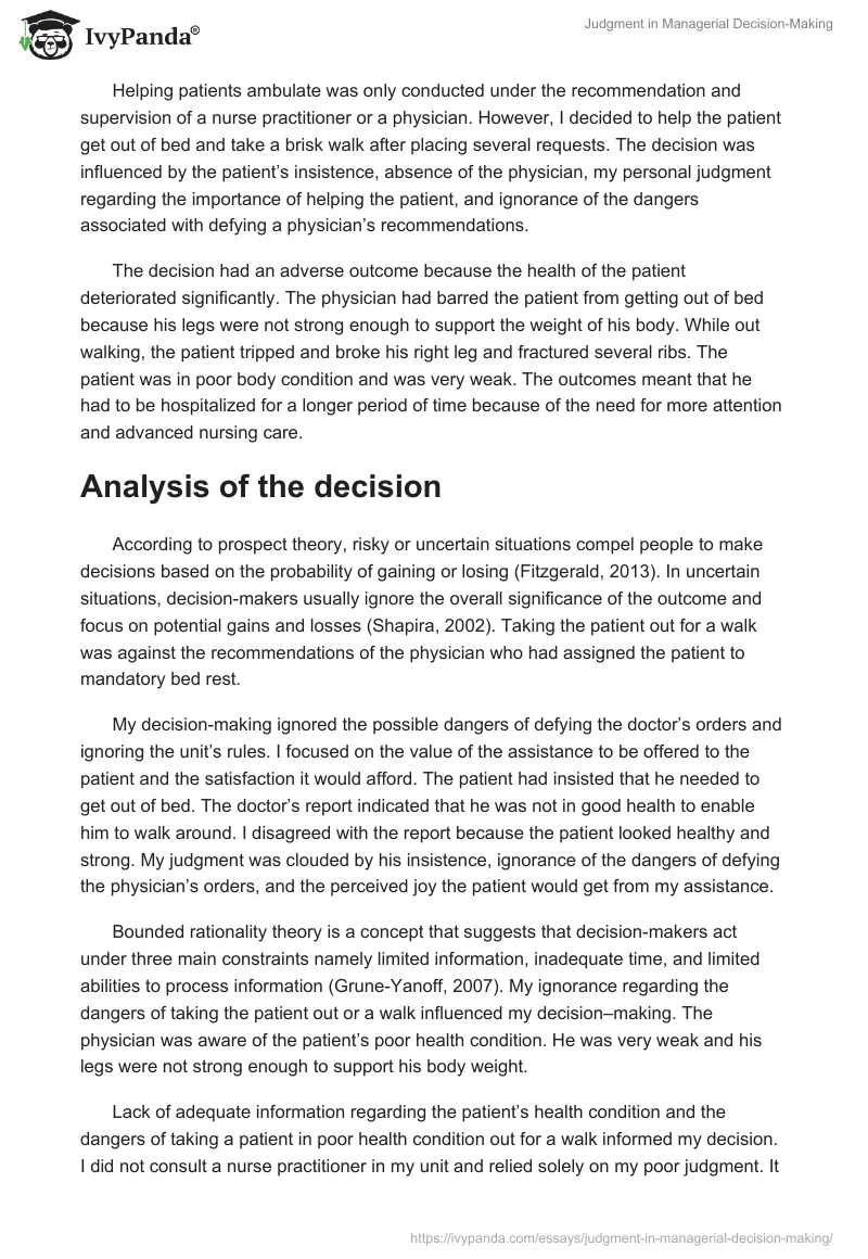 Judgment in Managerial Decision-Making. Page 2