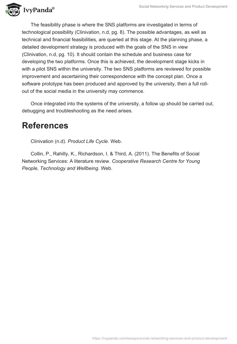 Social Networking Services and Product Development. Page 3