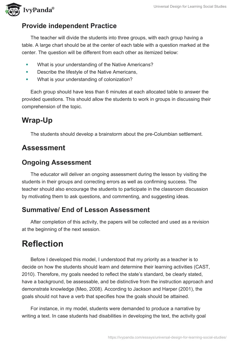 Universal Design for Learning Social Studies. Page 3
