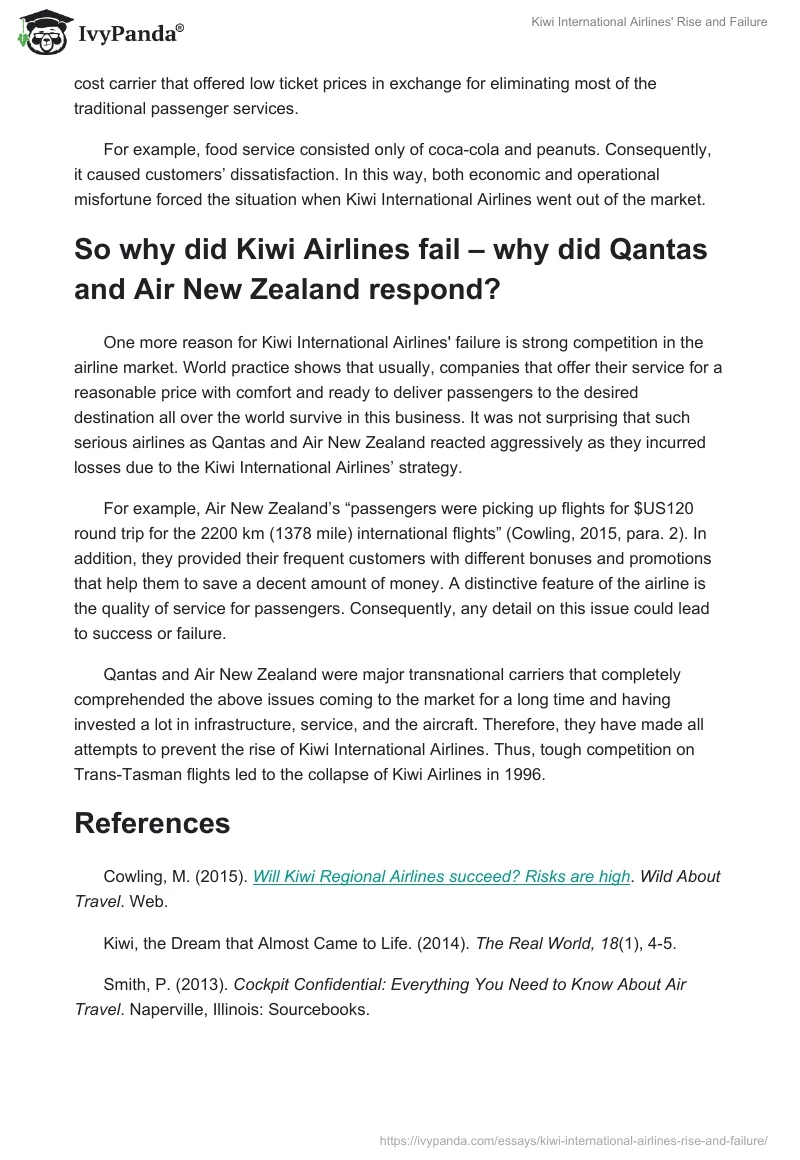 Kiwi International Airlines' Rise and Failure. Page 2