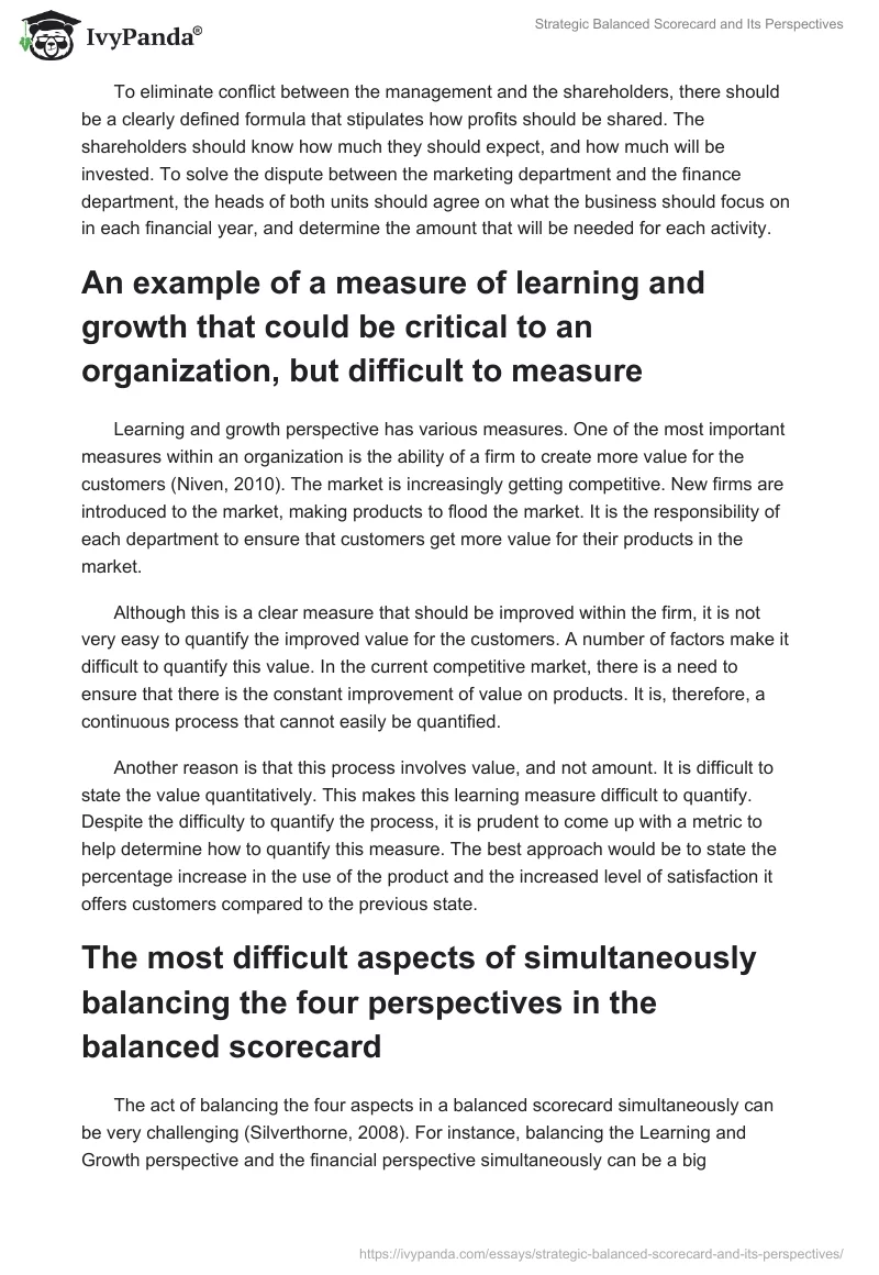Strategic Balanced Scorecard and Its Perspectives. Page 3