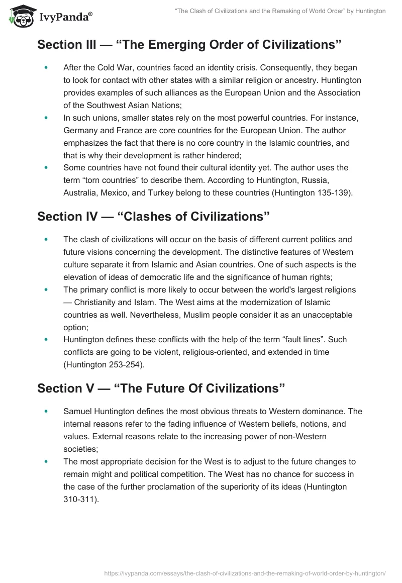 “The Clash of Civilizations and the Remaking of World Order” by Huntington. Page 3