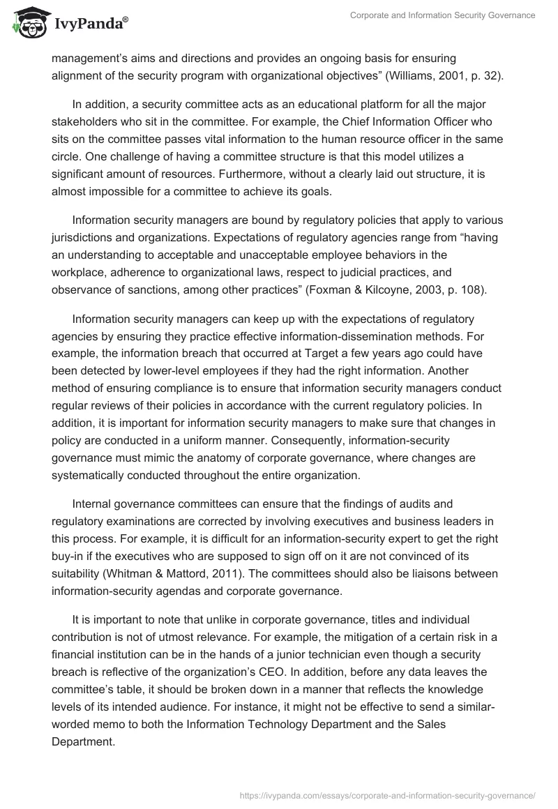 Corporate and Information Security Governance. Page 2