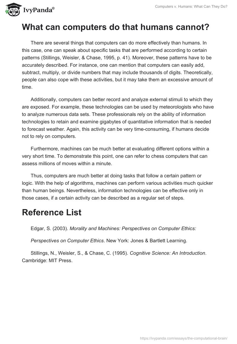 Computers vs. Humans: What Can They Do?. Page 2