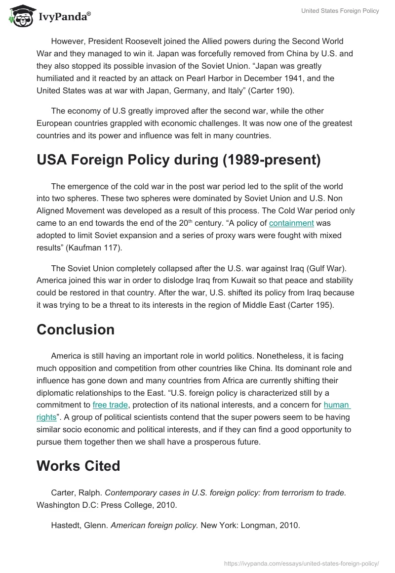 United States Foreign Policy. Page 3