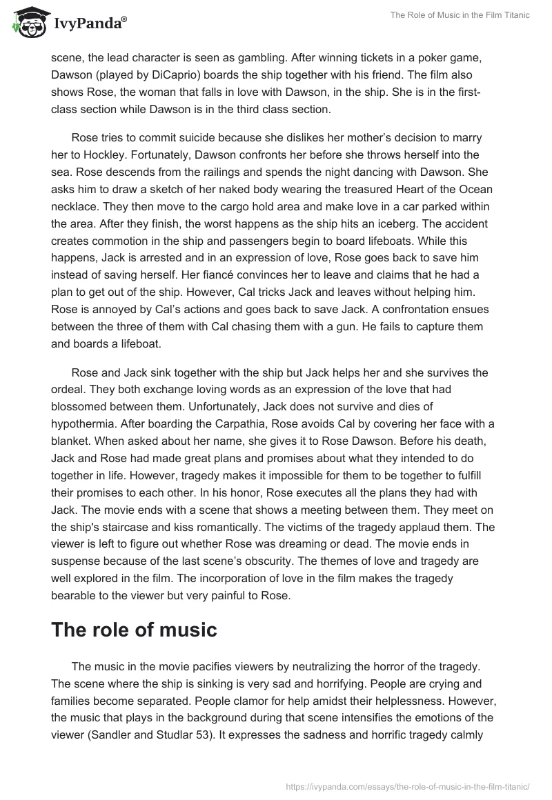 The Role of Music in the Film "Titanic". Page 2