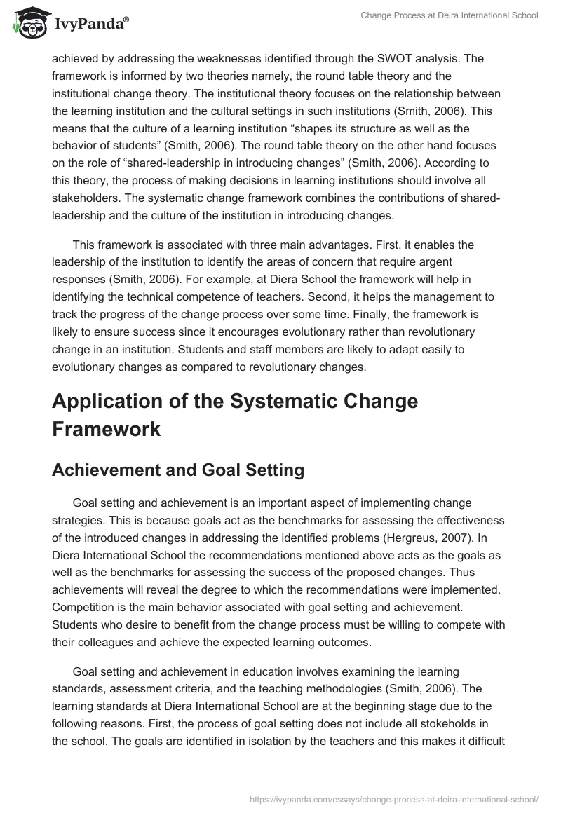 Change Process at Deira International School. Page 3