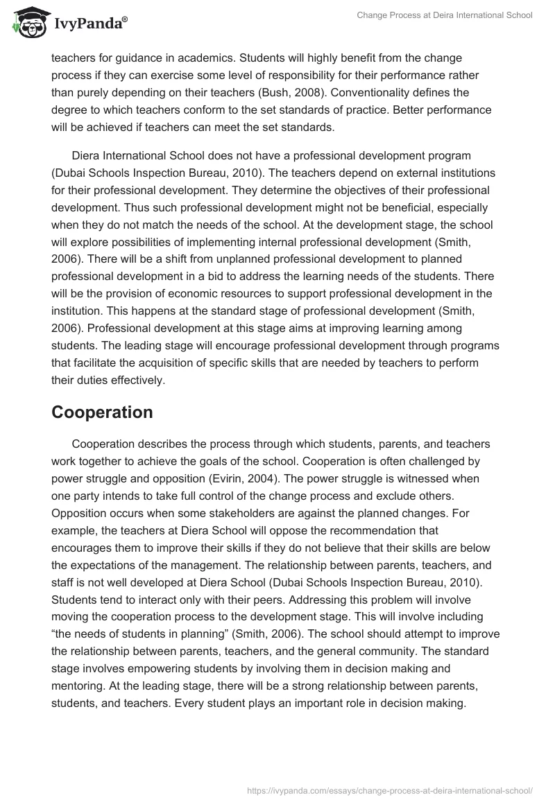 Change Process at Deira International School. Page 5