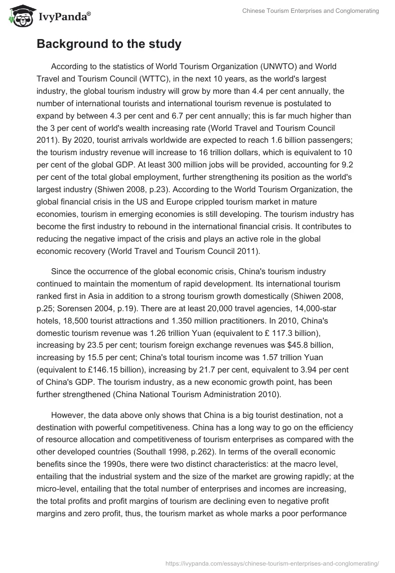 Chinese Tourism Enterprises and Conglomerating. Page 2