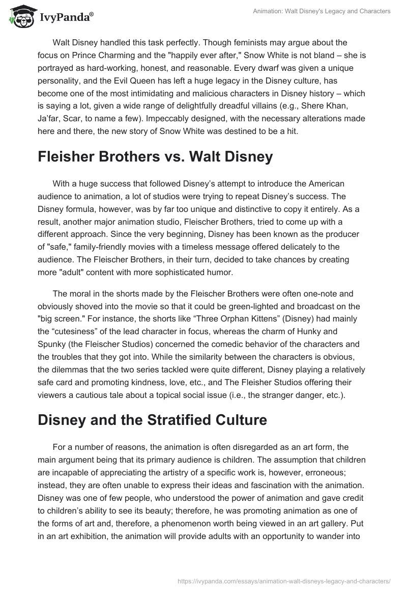 Animation: Walt Disney's Legacy and Characters. Page 2